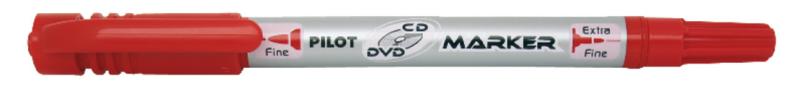 MARKER PILOT DWUSTRONNY CD/DVD CZERWONY