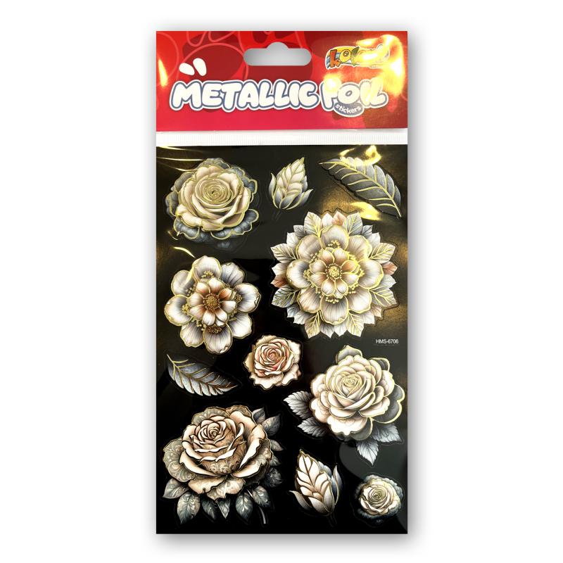 NAKLEJKI METALLIC FOIL HMS-6706 FLOWERS VI PENMATE KOLORI