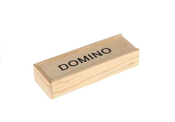 GRA DOMINO W DREWNIANYM PUDEŁKU 28 ELEMENTÓW