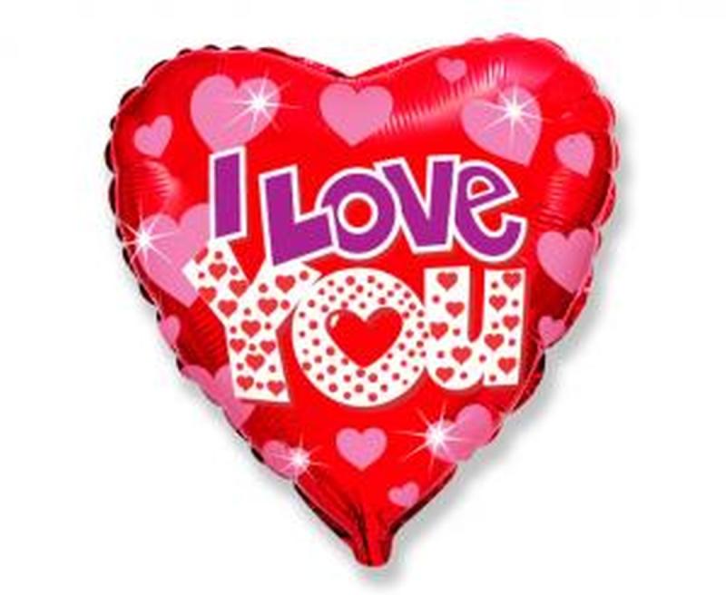 BALON FOLIOWY 18 I LOVE YOU+SERDUSZKA