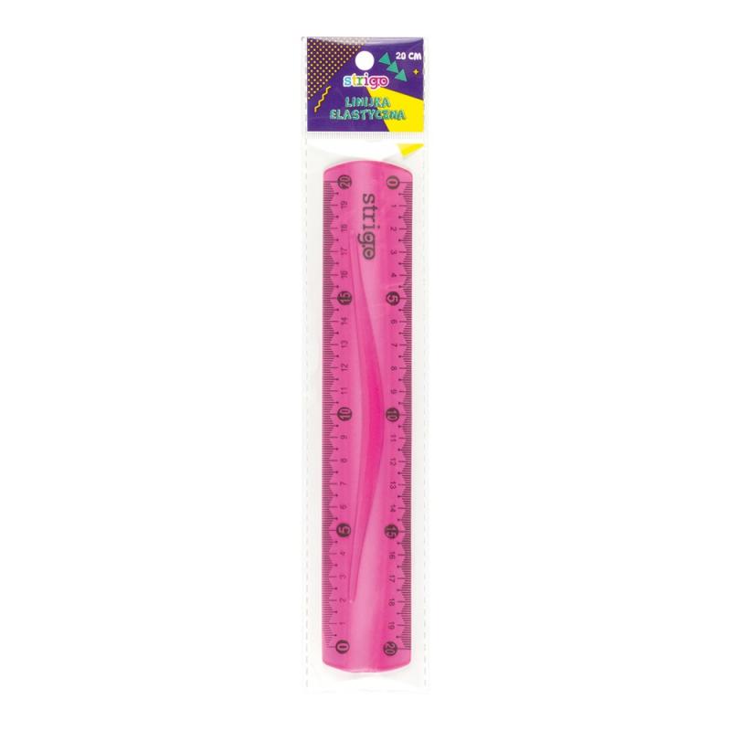 LINIJKA ELASTYCZNA 20 CM RÓŻOWA
