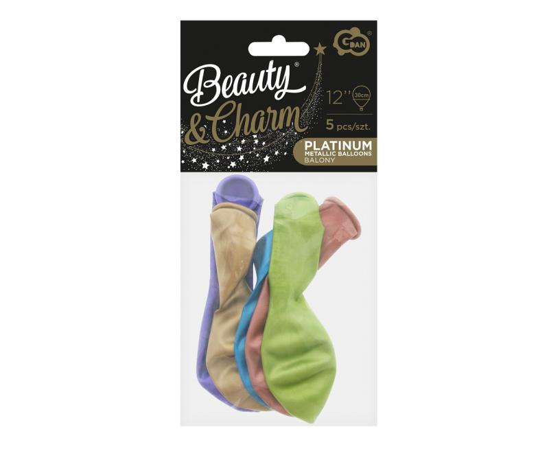 BALONY BEAUTY&CHARM, PLATYNOWY MIX 12/ 5 szt.