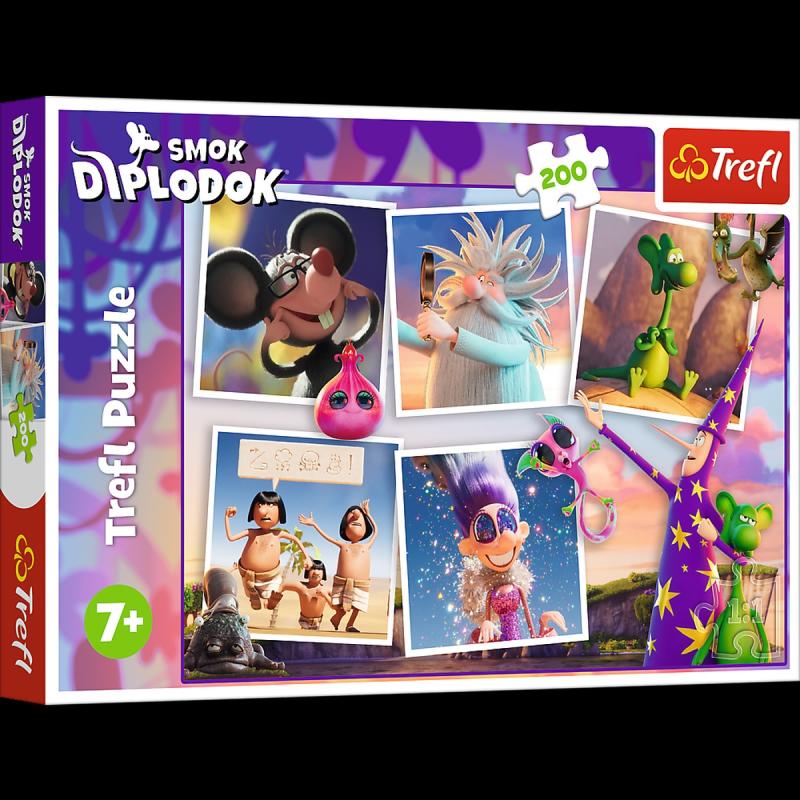 PUZZLE 200 TREFL PRZYGODY SMOKA DIPLODOKA