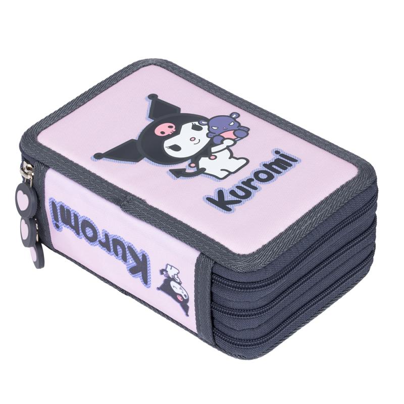 PIÓRNIK POTRÓJNY Z WYPOSAŻENIEM KUROMI PINK
