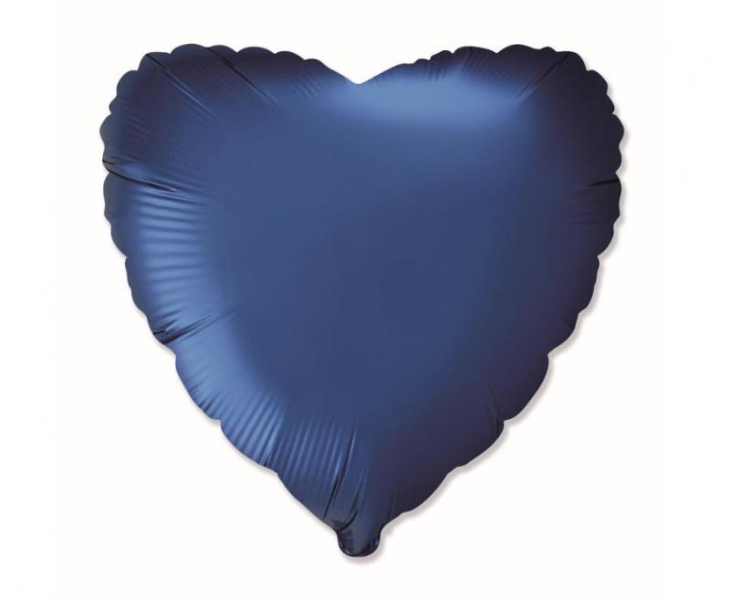 BALON FOLIOWY 18 FX SERCE SATYNOWY NAVY BLUE