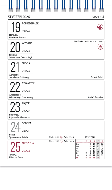 KALENDARZ BIURKOWY ZODIAK 2027 H6