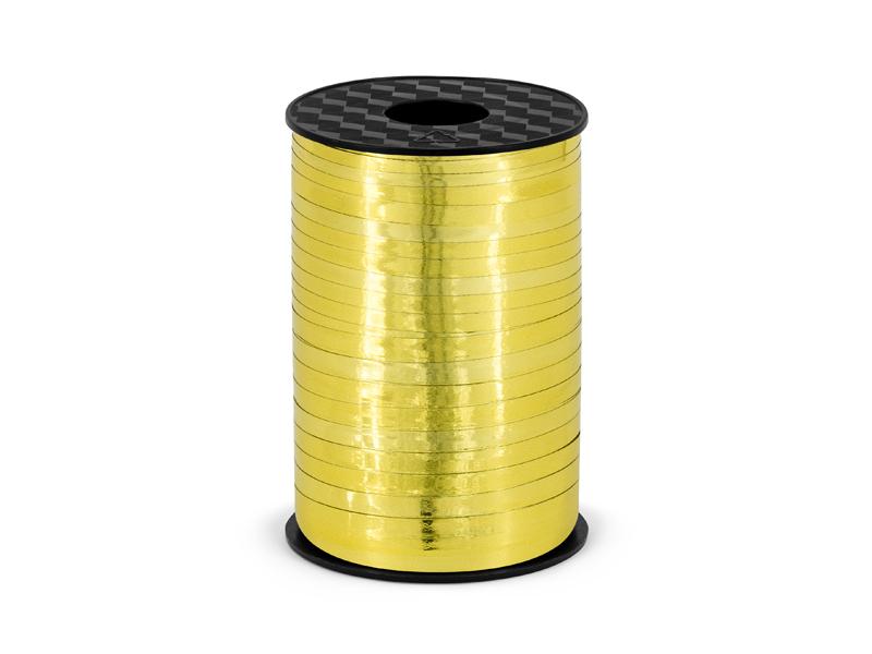 WSTĄŻKA PLASTIKOWA ZŁOTA 5MM/225M