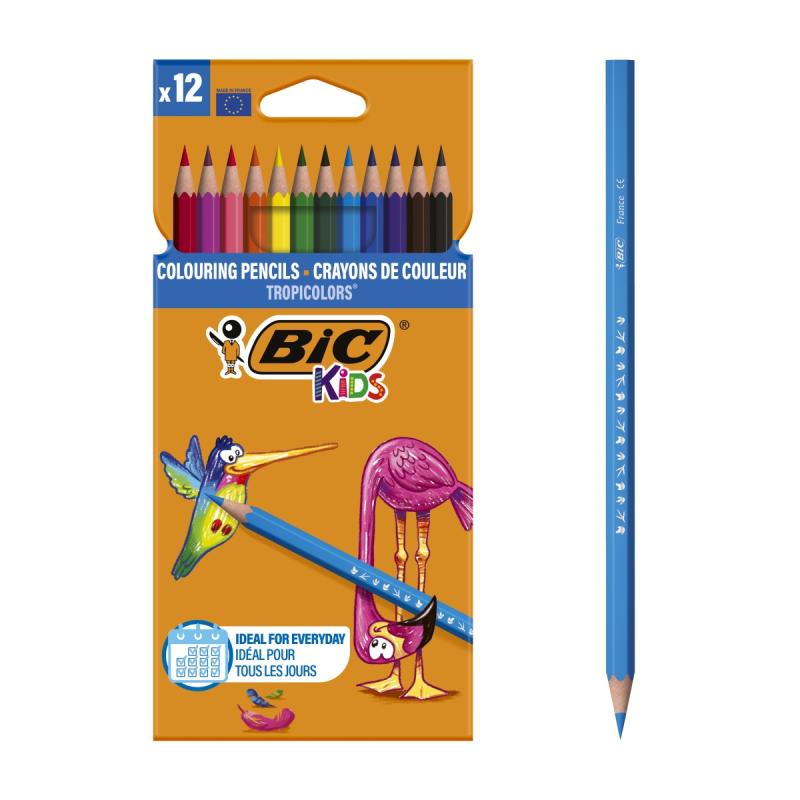 KREDKI 12 BIC TROPICOLOR Z ŻYWICY SYNTETYCZNEJ