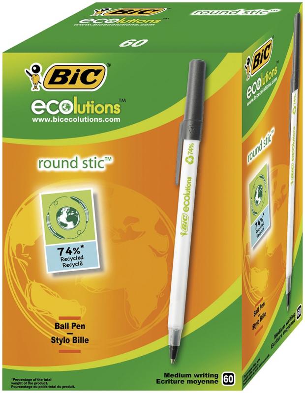 DŁUGOPIS BIC ECOLUTIONS ROUND STIC PD60 CZARNY