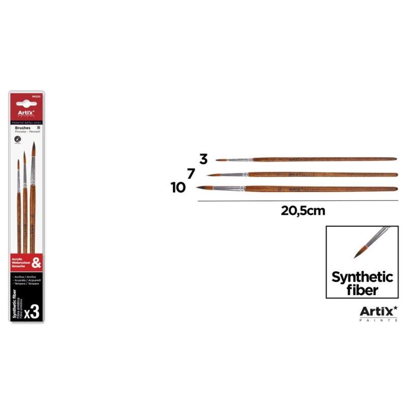 ZESTAW PĘDZLI MALARSKICH 3 SZT./OPAKOWANIE ARTIX MP