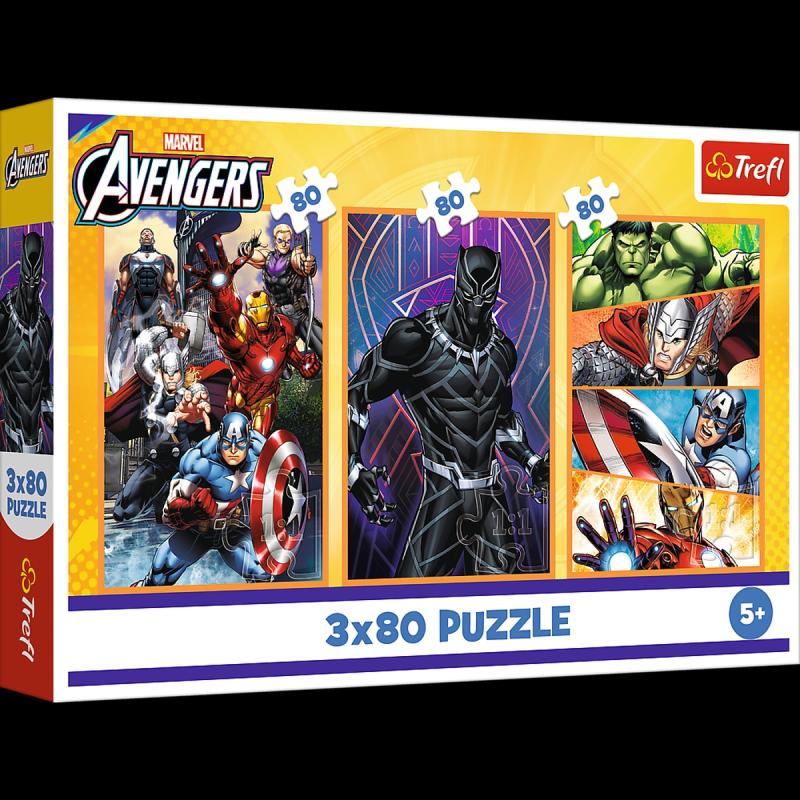 PUZZLE 3X80 TREFL DNI PEŁNE AKCJI AVENGERS