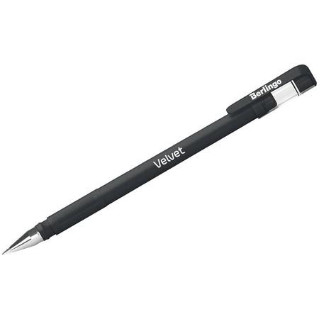 DŁUGOPIS BERLINGO ŻELOWY VELVET GUMOWA OBUDOWA 0,5MM CZARNY A/12