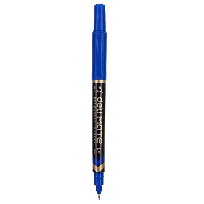MARKER PERMANENTNY DWUSTRONNY 1,0MM & 0,5MM NIEBIESKI DELI A12