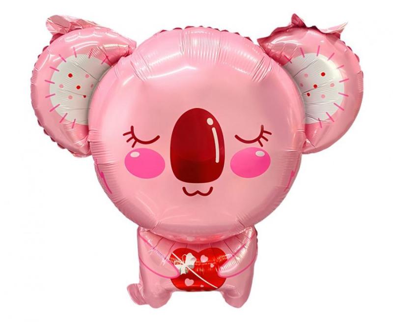 BALON FOLIOWY KOALA RÓŻOWA 49X54CM