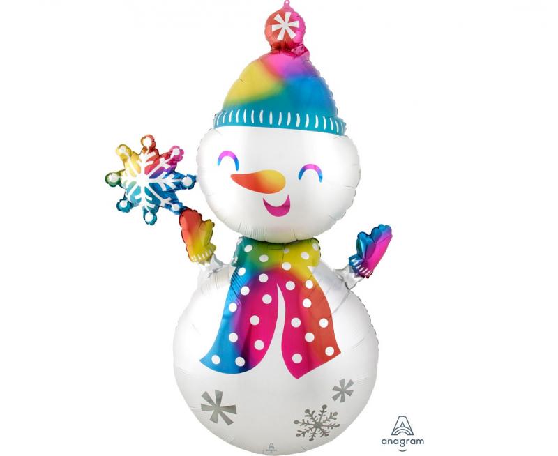 BALON FOLIOWY MULTIBALLOON SATIN INFUSED SNOWMAN 78X139CM