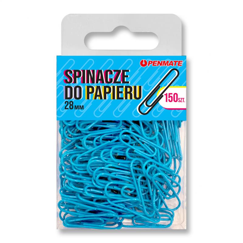 SPINACZE DO PAPIERU 28 MM JASNONIEBIESKIE PENMATE