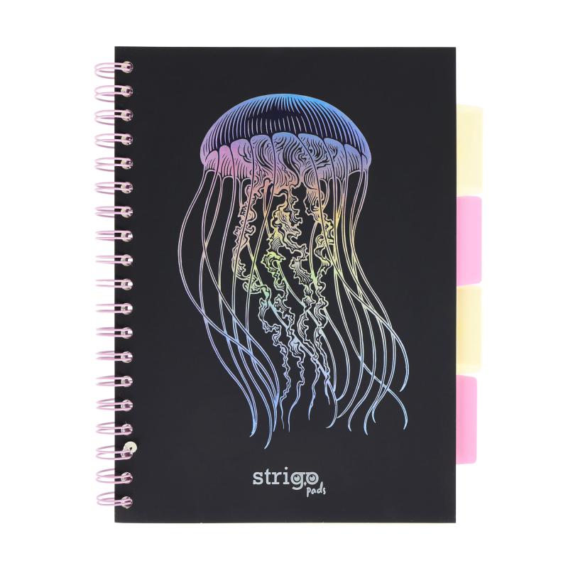 KOŁOZESZYT B5/1003 GŁĘBINY MEDUZA CZARNY 80G STRIGO
