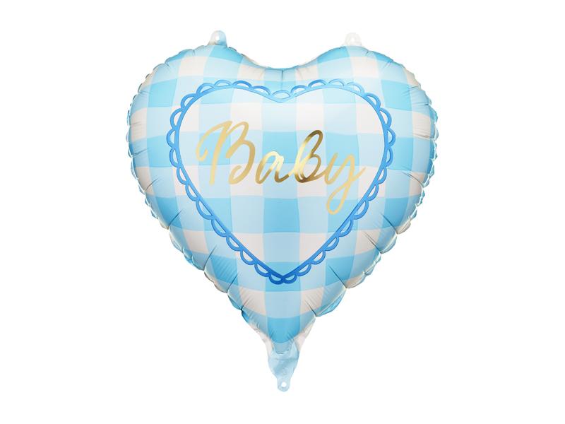 BALON FOLIOWY SERCE BABY 35CM JASNY NIEBIESKI