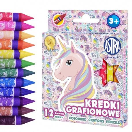 KREDKI GRAFIONOWE 12 ASTRA JEDNOROŻEC