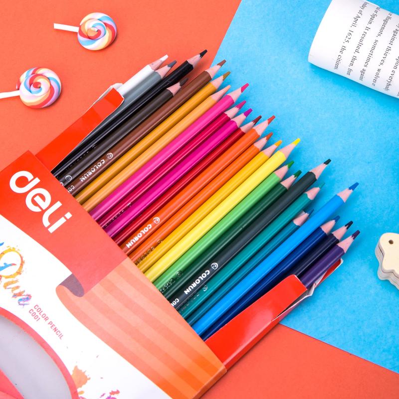 KREDKI 24 OŁÓWKOWE BEZDRZEWNE COLORUN DELI