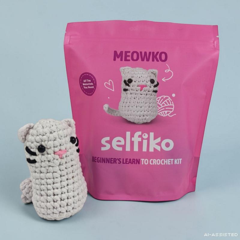 ZESTAW DO SZYDEŁKOWANIA KOTEK MEOWKO SELFIKO