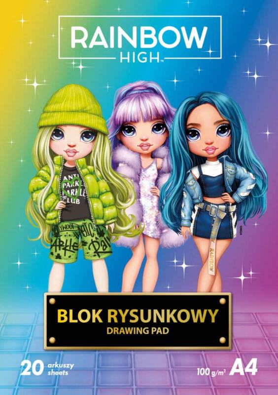 BLOK RYSUNKOWY A4/20 100G RAINBOW HIGH