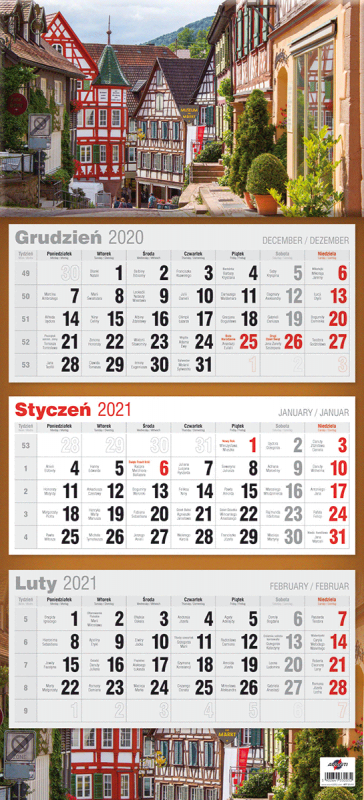 KALENDARZ TRÓJDZIELNY PŁASKI 2027