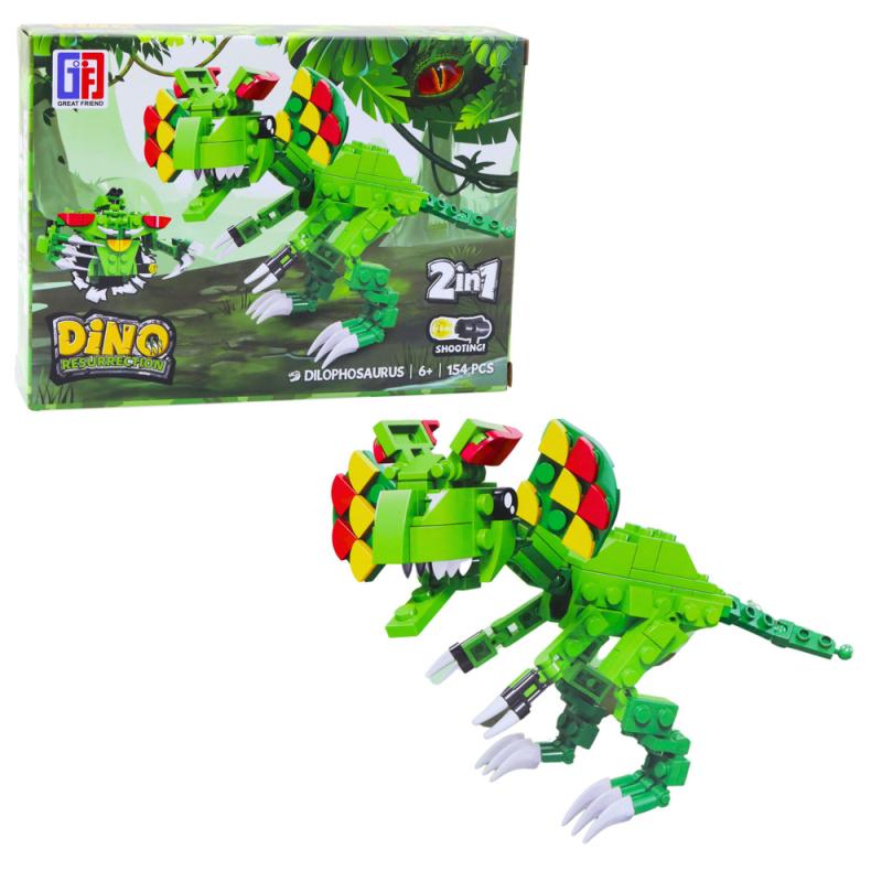 KLOCKI KONSTRUKCYJNE ZESTAW DINOZUR ROBOT 2W1 145-161 ELEMENTÓW MIX