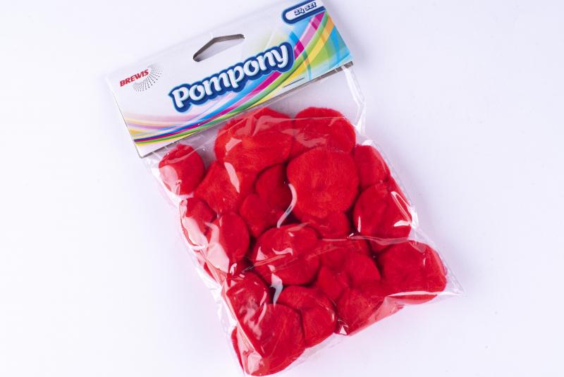 POMPONY SUPER PUSZYSTE CZERWONE BREWIS WALENTYNKI