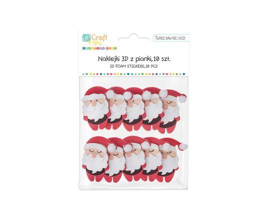 NAKLEJKI 3D Z PIANKI MIKOŁAJE 10SZT #ŚWIĘTA