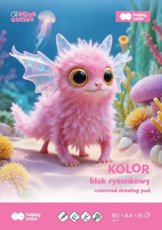 BLOK RYSUNKOWY A4/15 KOLOR AQUA CUTIES 80G HAPPY COLOR