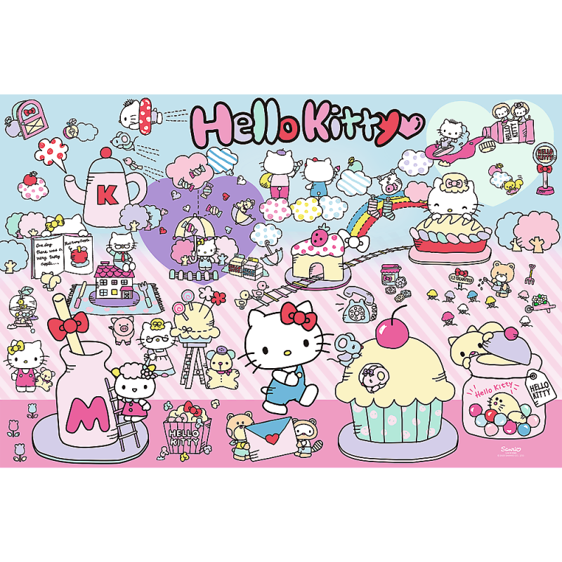 PUZZLE 300 TREFL POZNAJ ŚWIAT HELLO KITTY