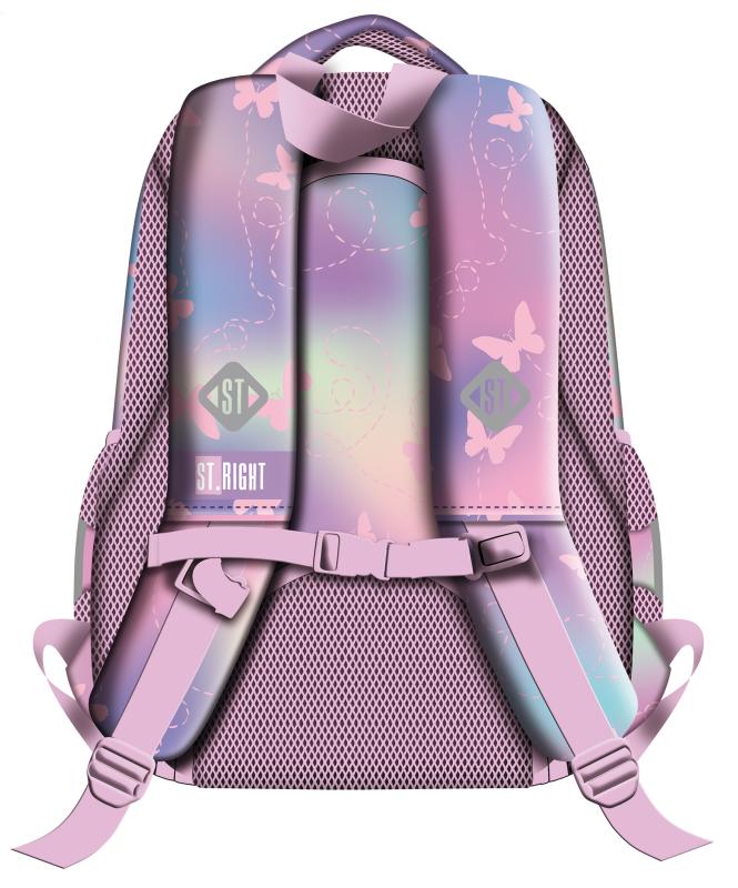 PLECAK 3-KOMOROWY STRIGHT BUTTERFLIES BP-26 PINK