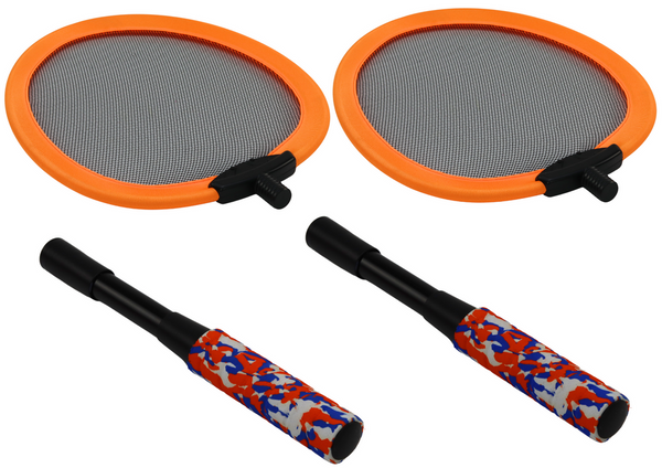 ZESTAW 2 RAKIETEK DO BADMINTONA PALETKI 2 LOTKI BADMINTON POMARAŃCZOWY