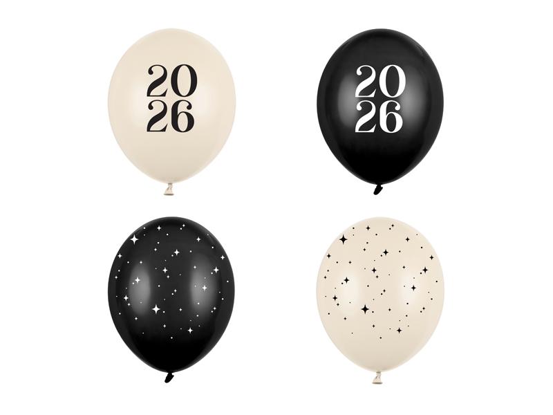BALONY 30CM HAPPY NEW YEAR 2026 PASTEL MIX