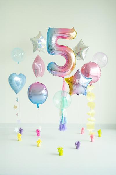 BALON FOLIOWY 5 86CM PASTELOWY TĘCZOWY