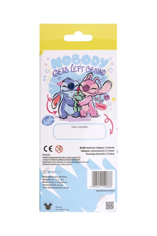 KREDKI OŁÓWKOWE 12 BENIAMIN TRÓJKĄTNE STITCH