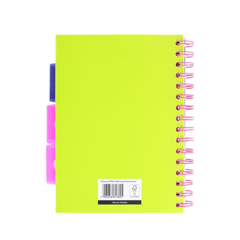 KOŁOZESZYT A5/200 NEON ZIELONY 80G STRIGO