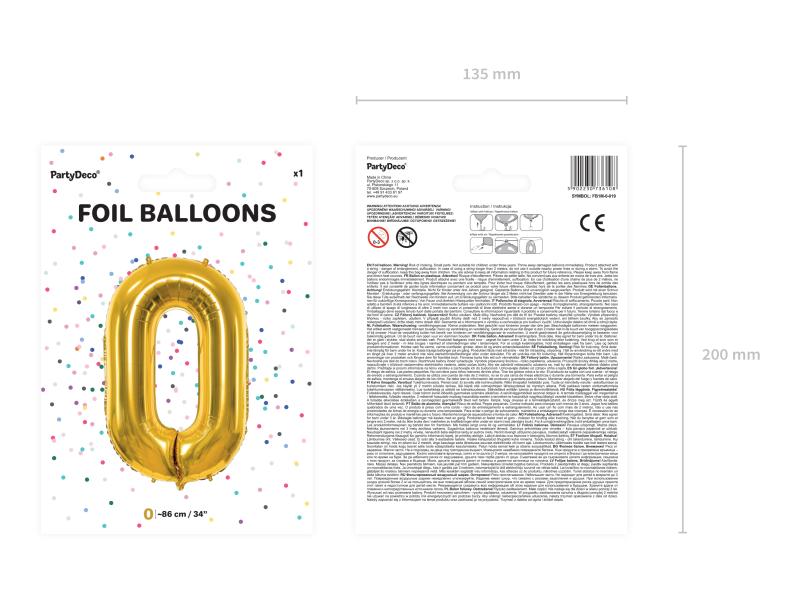 BALON FOLIOWY 0 86CM ZŁOTY
