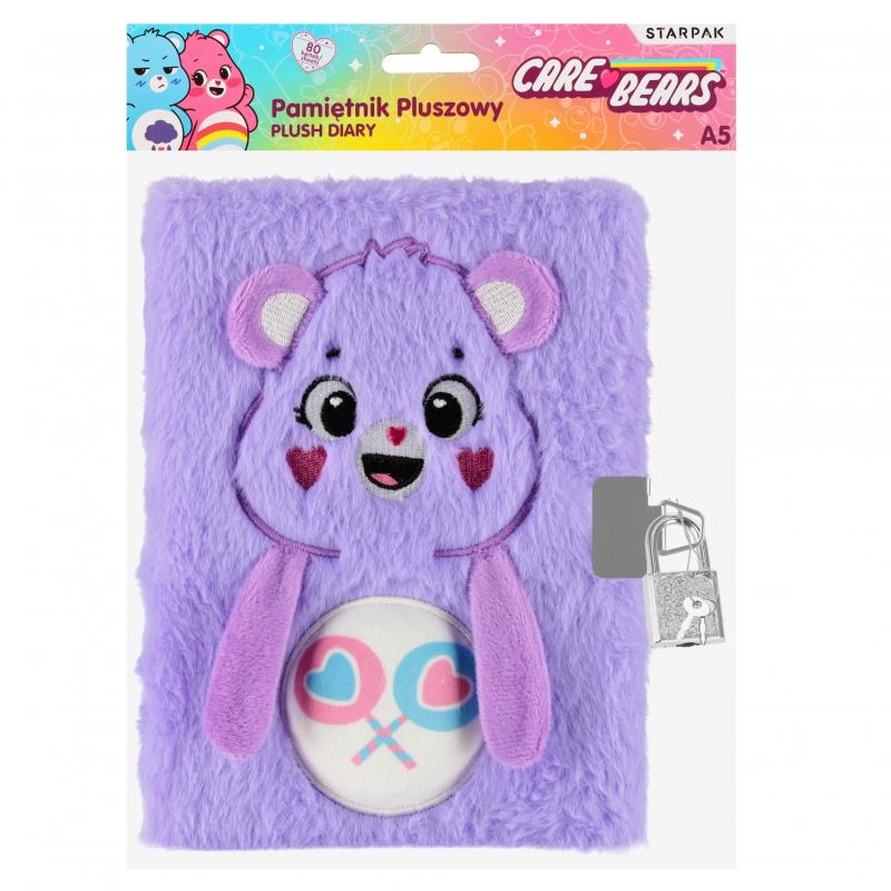 PAMIĘTNIK PLUSZOWY A5/80 CARE BEARS FIOLETOWY