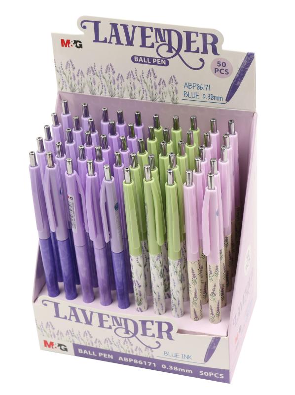 DŁUGOPIS PSTRYKANY LAVENDER NIEBIESKI MIX 0,38MM MG