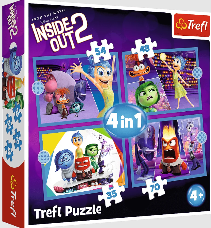 PUZZLE 4W1 TREFL EMOCJE RZĄDZĄ DISNEY INSIDE OUT 2