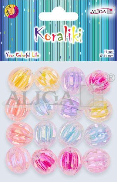 KORALIKI PLASTIKOWE MIX KOL.I ROZM 11MM PJ-9531