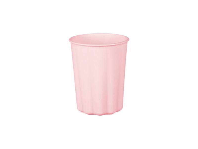 KUBECZKI PLASTIK FALBANKA 220ML RÓŻOWE