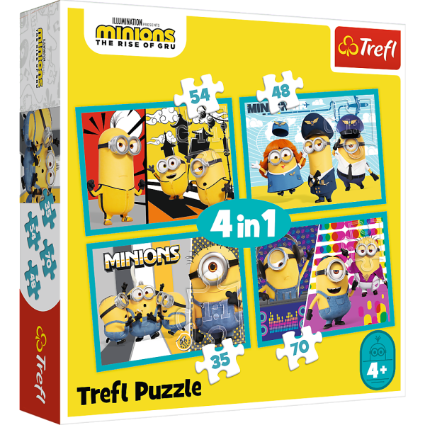 PUZZLE 4W1 TREFL WESOŁY ŚWIAT MINIONKÓW