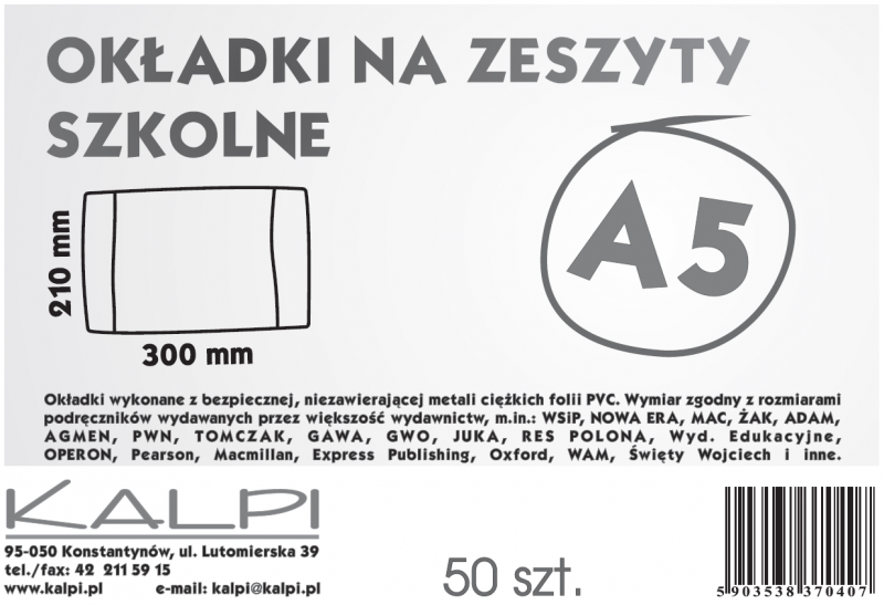 OKŁADKA A5 KALPI WYS.21,2 A/50