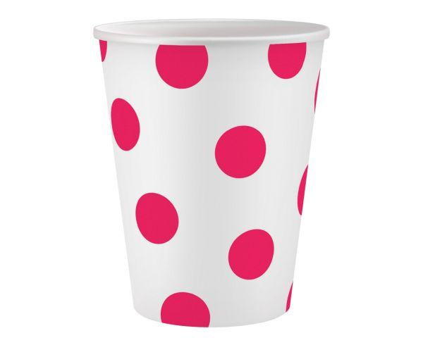 KUBECZKI PAPIEROWE GROSZKI MAGENTA 250ML A6