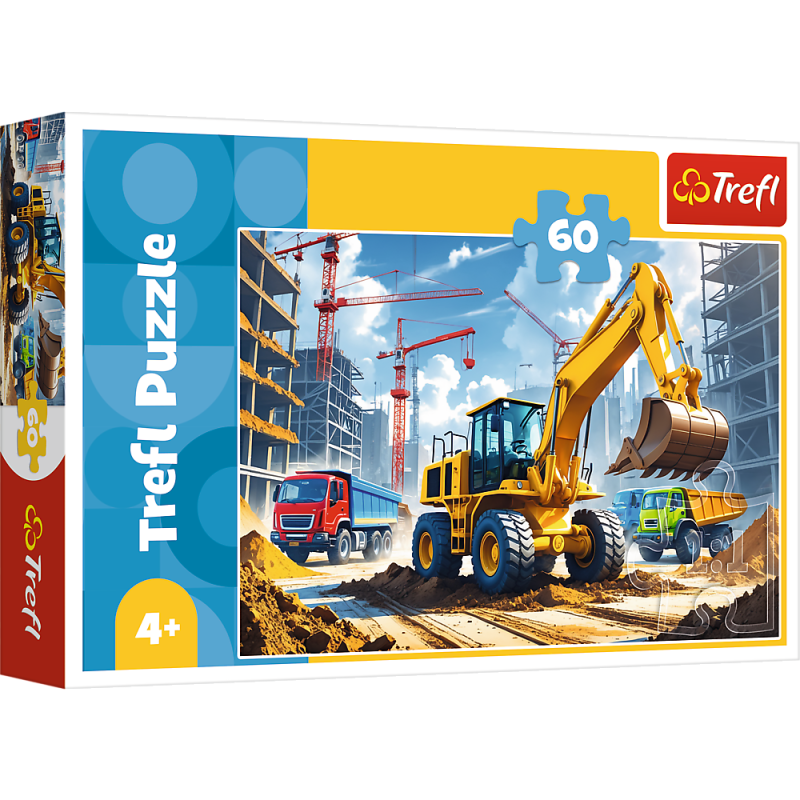 PUZZLE 60 TREFL TRAKTOR KOPARKO-ŁADOWARKA