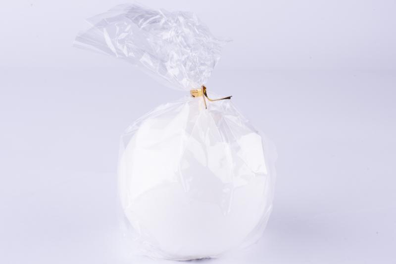 ŚWIECA MATOWA KULA BIAŁA 8CM