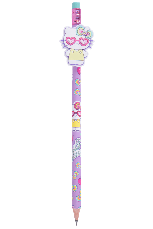 OŁÓWKI Z GUMOWĄ NAKŁADKĄ HB A/24 SZT MIX - PINK HELLO KITTY